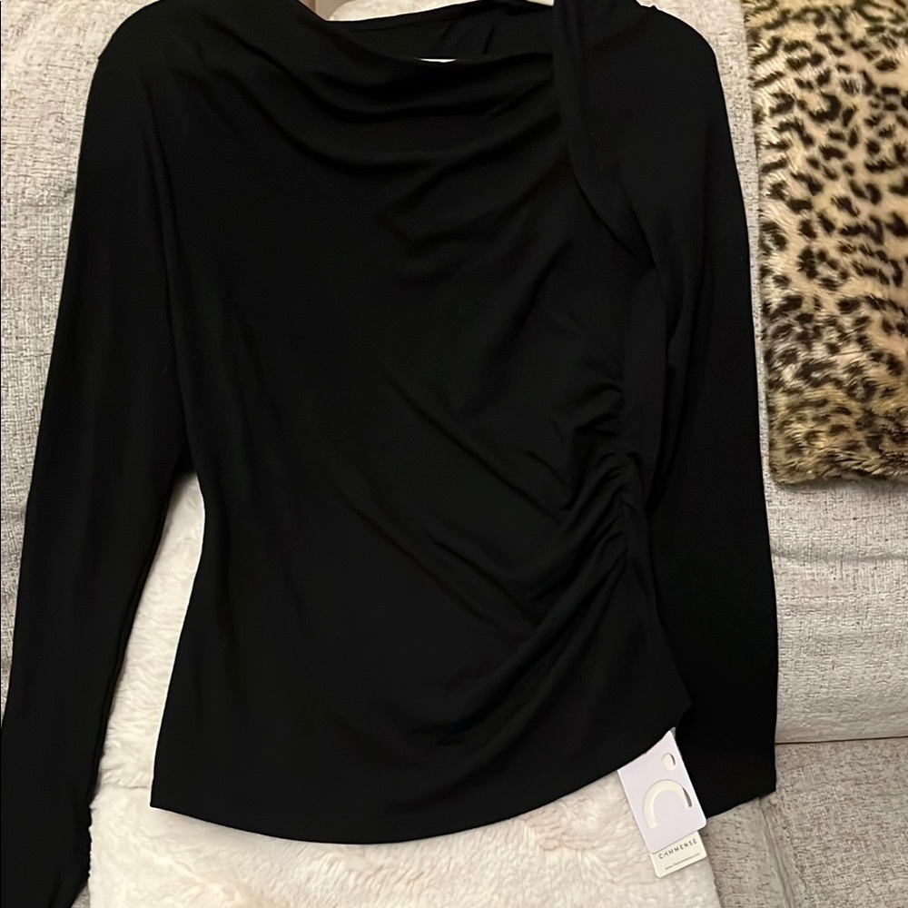 NWT Commence Black Long Sleeve Top, X-Large